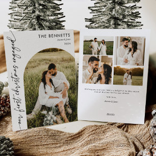 First Christmas Engaged Photo Christmas Holiday Card