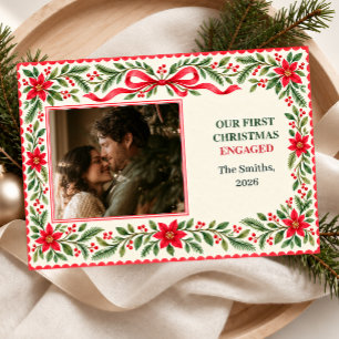 First Christmas Engaged Photo Holiday Card