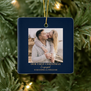 First Christmas Engaged Photo Ornament
