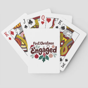 First Christmas Engaged Romantic Holiday Couples Playing Cards