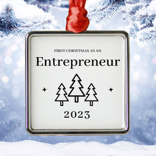 First Christmas Entrepreneur Luxury Style Metal Tree Decoration