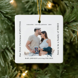 First Christmas Expecting Pregnancy Announcement Ceramic Ornament