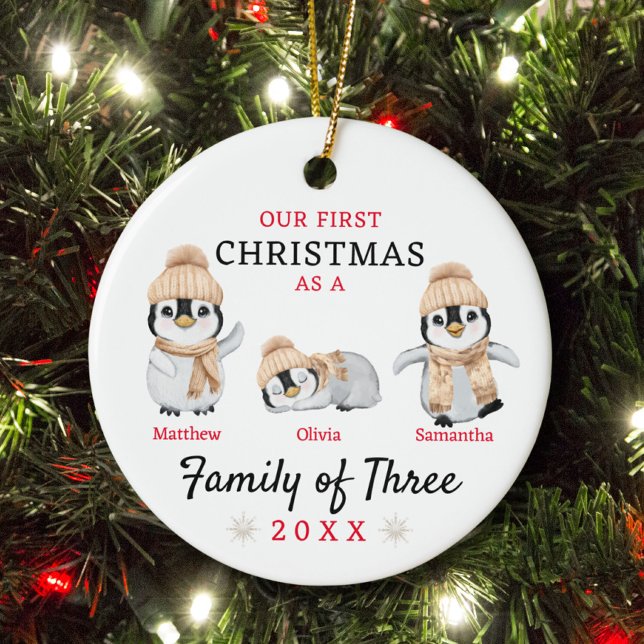 First Christmas Family of Three  Ceramic Tree Decoration (Creator Uploaded)