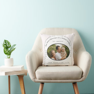 First Christmas Family of Three Newborn Baby Cushion