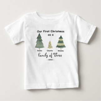 First Christmas Family of Three t-shirt Baby