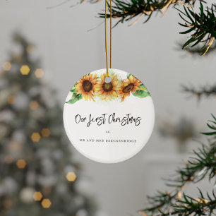 First Christmas Floral Sunflower Holidays Ceramic Tree Decoration