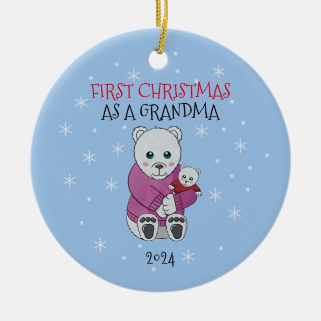 First Christmas Grandma Ceramic Tree Decoration (Front)