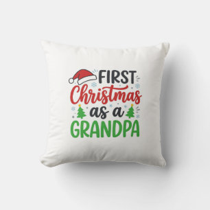 First Christmas Grandpa Santa Hat Cushion