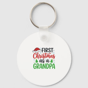 First Christmas Grandpa Santa Hat Key Ring