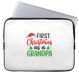 First Christmas Grandpa Santa Hat Laptop Sleeve