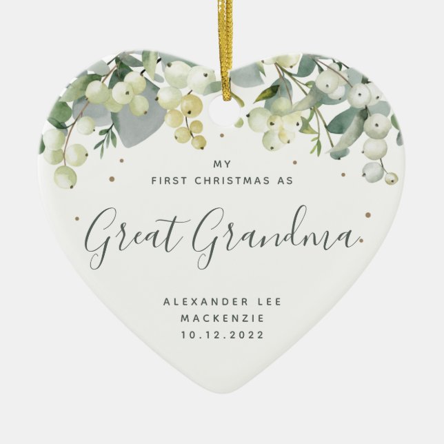 First Christmas Grandparent/Any Relative Photo Ceramic Tree Decoration (Front)
