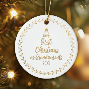 First Christmas Grandparent Photo Ceramic Tree Decoration