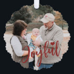 First Christmas grandparents photo script modern Tree Decoration Card<br><div class="desc">Modern Joyful dark red burgundy script and heart First Christmas as grandparents keepsake tree ornament card for grandma and grandpa and their first grandchild,  grandson or granddaughter.</div>