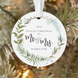 First Christmas Greenery Photo Ornament