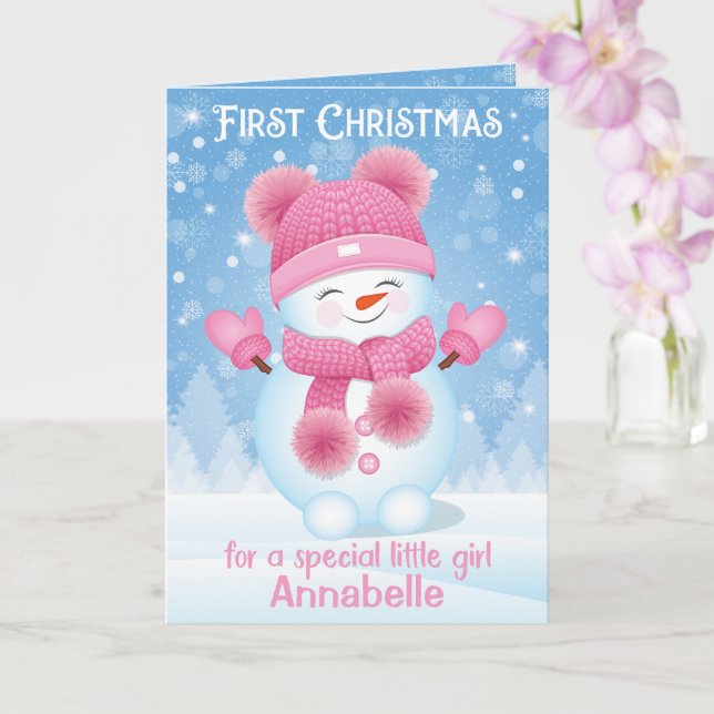First Christmas | Greeting Card Baby Girl (Orchid)