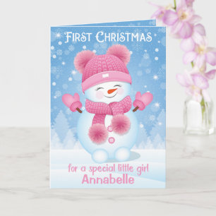 First Christmas   Greeting Card Baby Girl