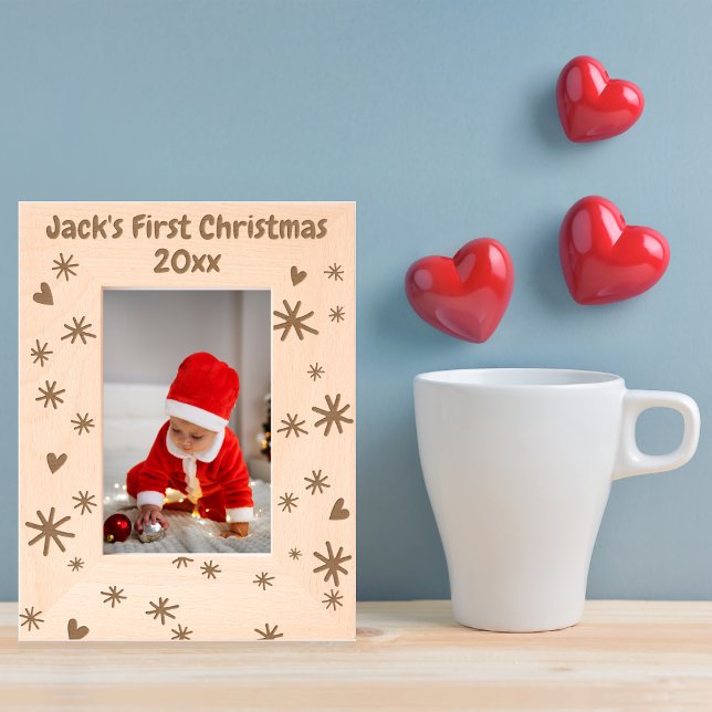 First Christmas Hearts Snowflakes Cute and Simple Etched Frames (Creator Uploaded)