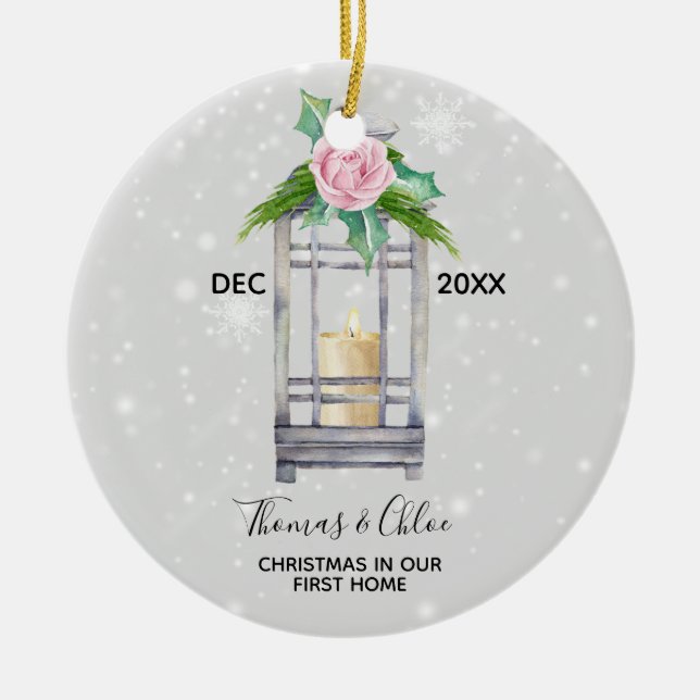 First Christmas Home Holiday Christmas Ornament (Front)