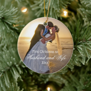 First Christmas Husband and Wife Ceramic Tree Decoration