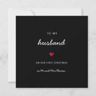 First Christmas husband romantic heart mr & mrs Card