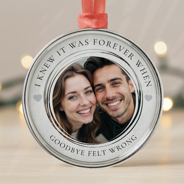 First Christmas In Love Couple Sentimental Photo Metal Tree Decoration (Creator Uploaded)