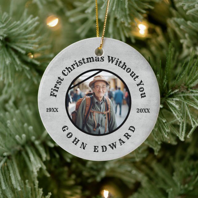 First Christmas In Loving Memory Photo Tribute Ceramic Tree Decoration (Tree)