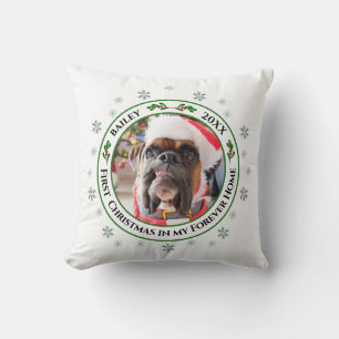 First Christmas In My Forever Home Custom Pet  Cushion