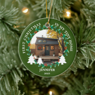 First Christmas in my own Tiny home photo Ceramic Tree Decoration