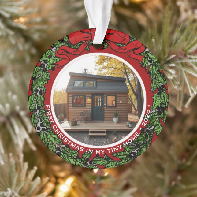 First Christmas in my tiny home photo Ornament (Tree)