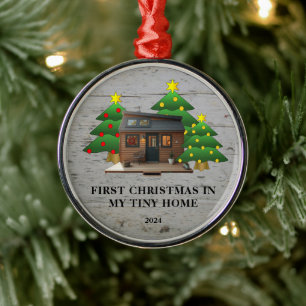 First Christmas in my Tiny Home rustic Metal Tree Decoration