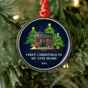 First Christmas in my Tiny Home rustic Metal Tree Decoration