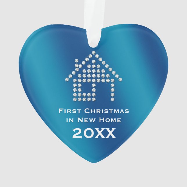 First Christmas in New Home 20XX | Your Photo Ornament (Back)