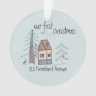 First Christmas in New Home Cute Doodle House