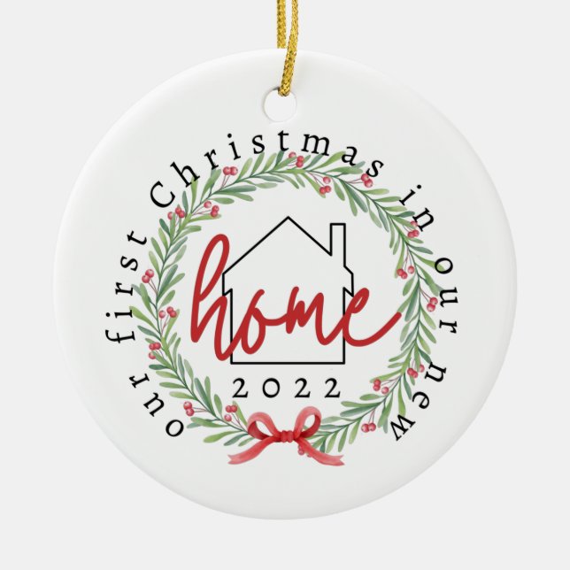First Christmas in New Home Ornament (Front)