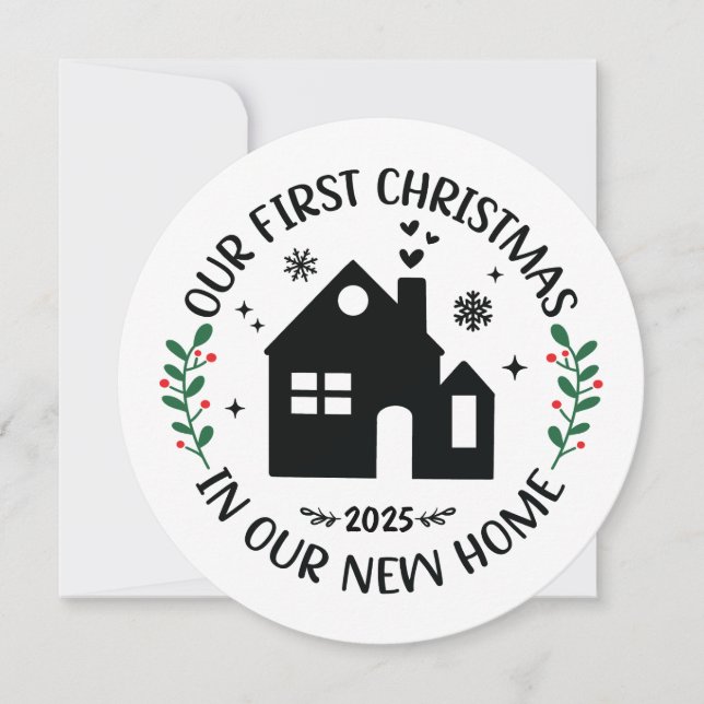 First Christmas In New Home Personalised Christmas (Front)