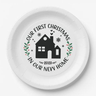 First Christmas In New Home Personalised Christmas Paper Plate