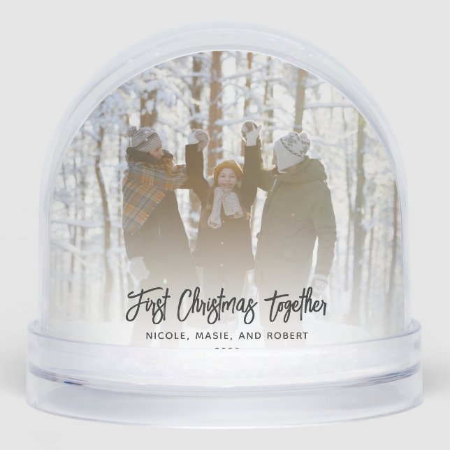 First Christmas in New Home Together Family Photos Snowglobe (Front)