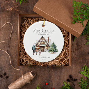 First Christmas In Our New Home   1 Chilld Family Ceramic Tree Decoration