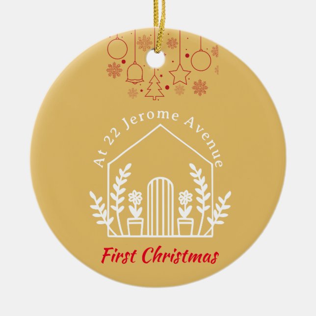 First Christmas in Our New Home Ceramic Ornament (Front)