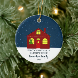 First Christmas in our new Home cute Ceramic Tree Decoration