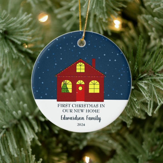 First Christmas in our new Home cute Ceramic Tree Decoration (Tree)