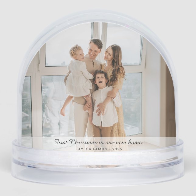 First Christmas in our New Home Double Sided Photo Snowglobe (Front)