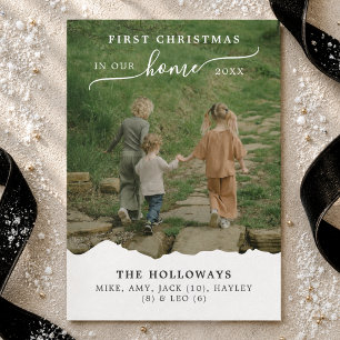 First Christmas in Our New Home Family Photo Holiday Card