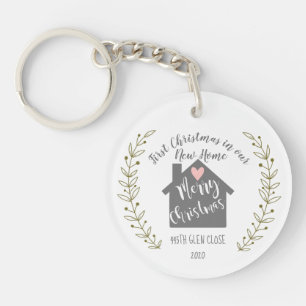 first Christmas in our new home heart Key Ring