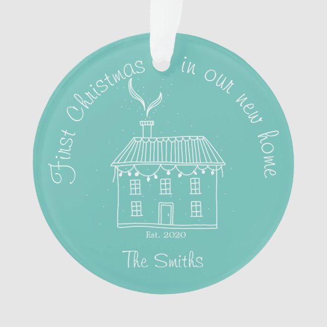 First Christmas In Our New Home Holiday Ornament (Front)