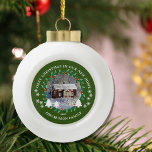 First Christmas in our new Home house photo Ceramic Ball Christmas Ornament<br><div class="desc">The first Christmas in our new Home photo Ceramic Ball Christmas Ornament. 
Add your own photo of your new home,  add your names,  text and year and create a very personal and unique Christmas ornament.</div>