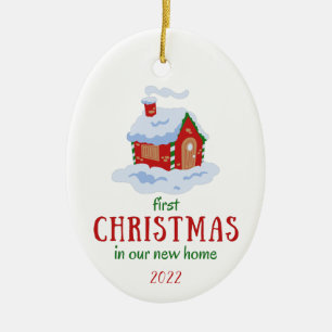First Christmas in Our New Home Keepsake House Ceramic Tree Decoration
