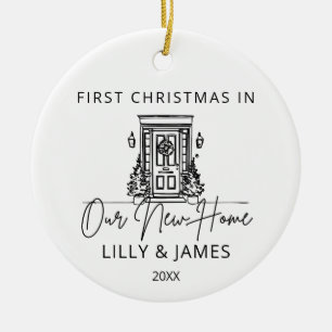 First Christmas in our New Home Owner Family Door Ceramic Tree Decoration