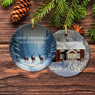First Christmas in our new Home photo Ceramic Tree Decoration