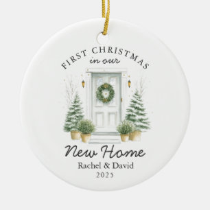 First Christmas in Our New Home - Red Door Ceramic Tree Decoration